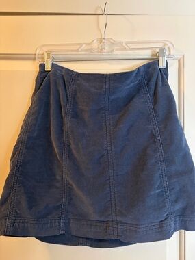Free People Women’s Navy Blue Corduroy Mini Skirt Size 10